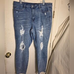 Judy Blue Skinny Fit Plus Size 20W Blue Jeans Distressed